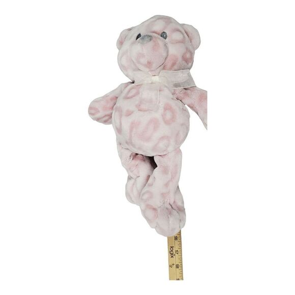 Nat & Jules Prudy Teddy Bear Lovey Plush Pink Circle Print Textured Gift Present - Picture 12 of 13